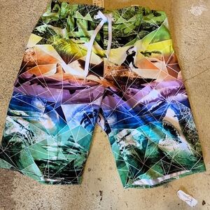 Brothers Xl 14-16 shark surfing swim trucks NWT